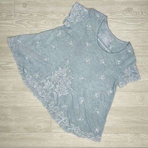 NWOT cotton Caite embroidered flair fit hand dyed oversized short sleeve t shirt